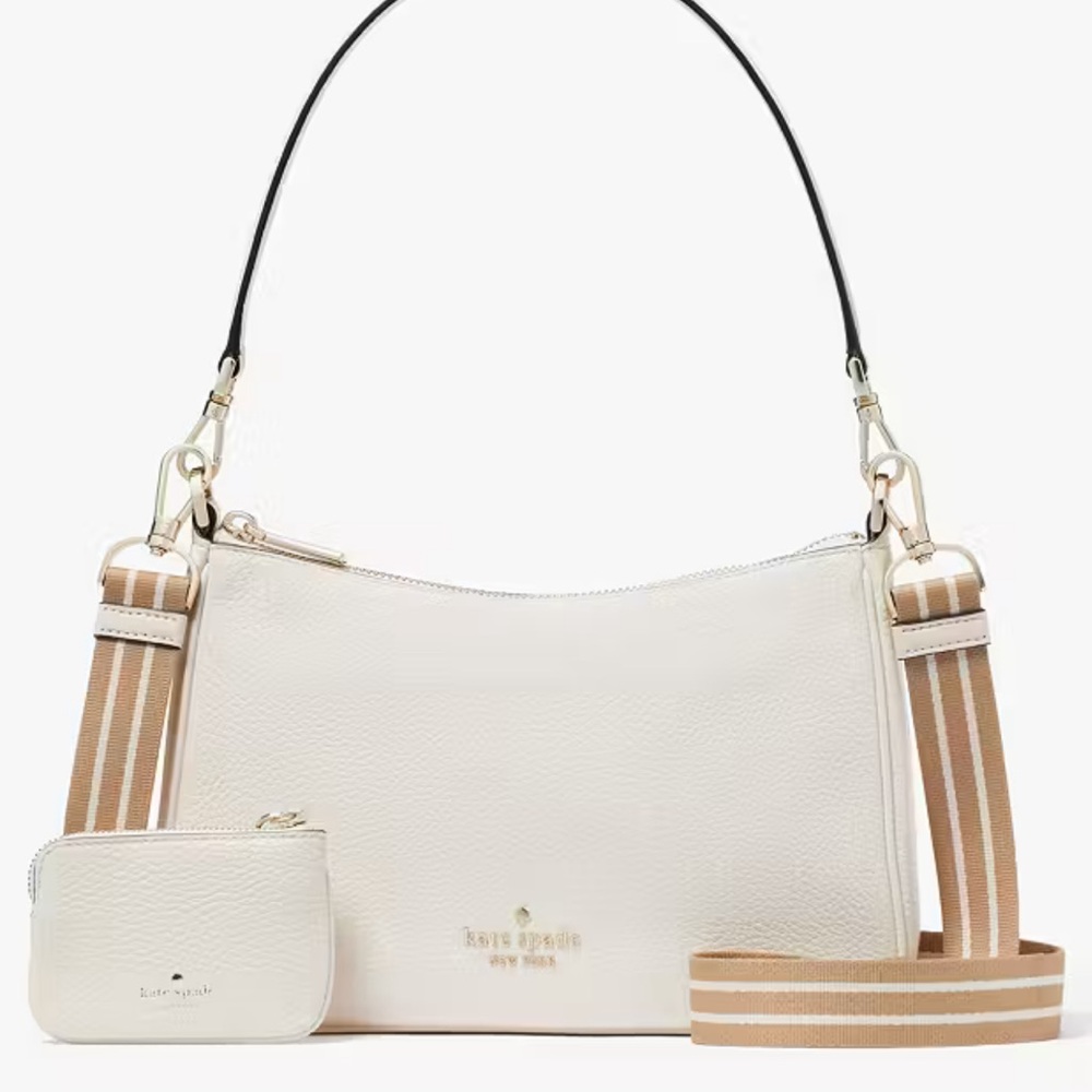 Kate Spade Rosie Shoulder Bag With Tech Attachment AirPod 
Parchment 
NWT
